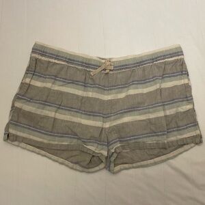 Patagonia Striped Athletic Shorts in Beige, Cream & Blue